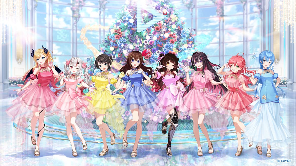 Key visual of hololive Grand Reception, the 9th-anniversary exhibition at TOKYO DREAM PARK in Ariake, Tokyo